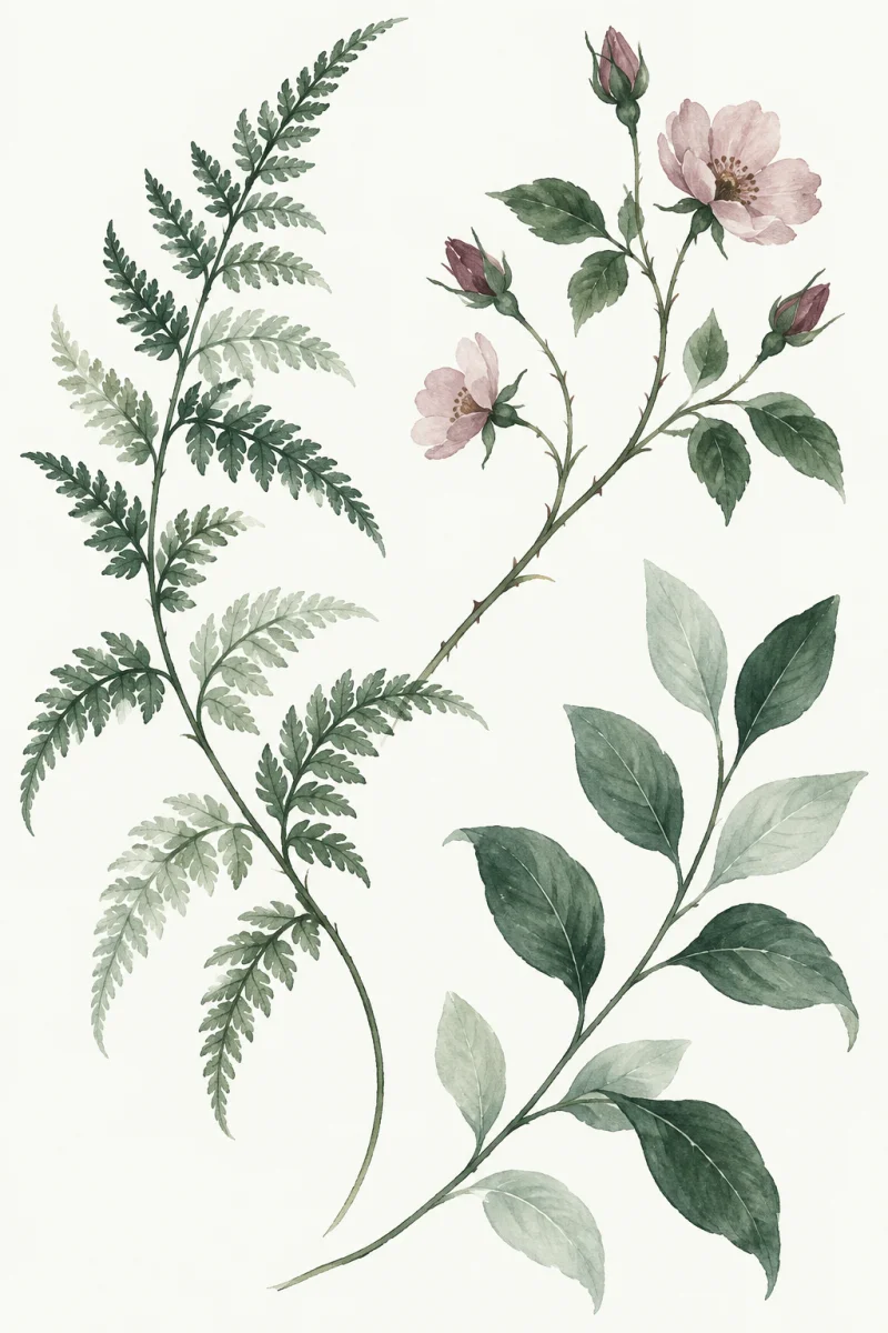 A botanical illustration evoking a quiet moment with nature